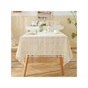 Intemporel Moderne Rose Coton Brodé GOTS Certifié Durable Rassemblement Salle À Manger 60x90 Pouces Élégant Nappe Lavable En Machine - Product Image 3