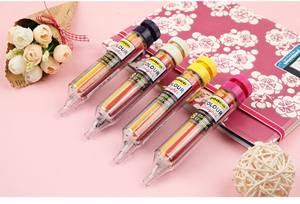 HIGHTIDE PENCO 8-Color <b>Crayon</b> FT058 | Retractable Multi-Color Design | American Retro Style | Portable Art Tool - Product Image 3