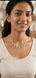 Collier en chaîne de perles de zircon fait main Ha Gems |   Argent plaqué naturel 92,5, qualité AAA, vente en gros - Product Image 3