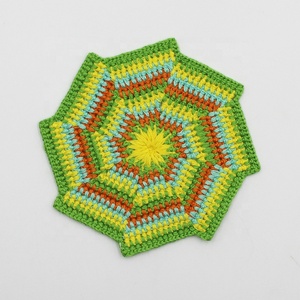 사용자 정의 자수 크로 셰 뜨개질 아플리케 컵 매트 테이블 다각형 코스터 커피 패드 액세서리 의류 패치 - Product Image 6