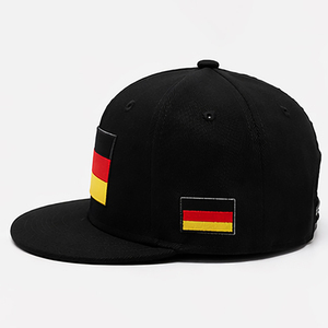 Black Adjustable <b>Snapback</b> <b>Cap</b> With Flag Patch Unisex Casual Hat 100% Cotton Embroidered Design Four Seasons Wear - Product Image 6