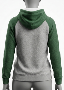 Sweat-shirt à capuche unisexe à manches raglan, gris vert uni, avec poche, décontracté, en molleton français tricoté, écologique, pour l'hiver - Product Image 2
