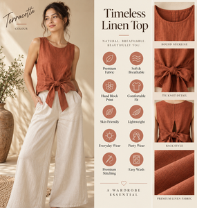<b>Women's</b> Dusty Rose <b>Linen</b>/Cotton Blouse Sleeveless Crop Elastic Waist Belt Front Loose Elegant Casual Summer Vacation Resort Wear - Product Image 2