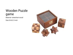 Jeu de puzzle en bois pour enfants, jouet éducatif, jeu de logique, activité amusante en famille, jeu d'intelligence pour enfants, ensemble de jouets écologiques, style antique - Product Image 4