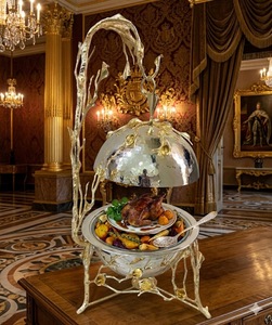 High Quality Round <b>Buffet</b> Chafing Dish Luxury Food <b>Warmer</b> for Events And Catering At Best Price - Product Image 6