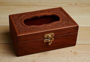 Caja y Soporte para Pañuelos de Madera Maciza Hechos a Mano, Diseño Moderno, Rectangular, Ecológico, Decoración de Escritorio para Hogar, Oficina, Hotel - Product Image 4