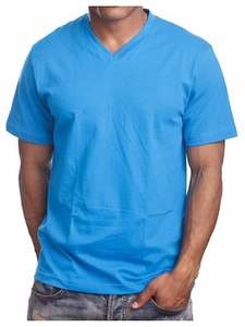 Camiseta de Cuello en V para Hombre, Manga Corta, 100% Algodón - Product Image 3