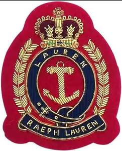 ตราปักลายเส้นลวดทองคำทำมือ รูปสมอเรือและมงกุฎ (แผ่นปะเสื้อเบลเซอร์สุดหรู) - Product Image 3