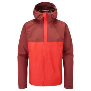 Men's Puffer Color Blocking Waterproof Windproof Polyester Jacket <b>Red</b> Maroon Casual Autumn Outdoor Wear Front Pocket - Product Image 2