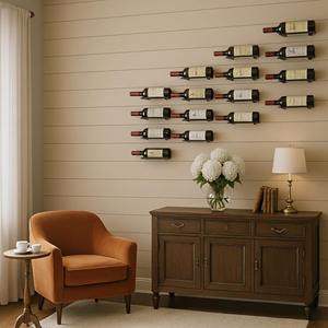 Porte-bouteilles mural simple en métal, idéal pour la cuisine, la salle à manger, le mur et la barre à domicile, pour l'exposition de bouteilles, en provenance d'Inde. - Product Image 3