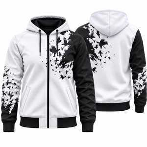 Veste de sport légère personnalisée à capuche, entièrement zippée, séchage rapide, respirante, écologique, sublimée, pour l'entraînement des équipes, service OEM - Product Image 1