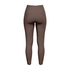 Mid Waist <b>Knee</b> <b>Length</b> Solid Yoga <b>Leggings</b> with Logo Right Leg Seamless Spandex/Nylon Elastic Waist Eco-Friendly Breathable Pants - Product Image 3