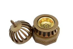 Quemador de Incienso Plateado con Incrustaciones de Cristal y Asas Dobles para Uso Religioso - Product Image 6