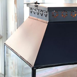Modern <b>Large</b> Rectangular Black Metal Candle Pillar Holder <b>Lantern</b> with Glass Panels for Home Decorations - Product Image 2