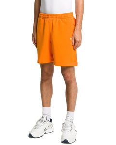 <b>Men's</b> <b>Orange</b> Solid Color Cotton Bermuda <b>Shorts</b> Mid Waist Elastic Drawstring Casual Style Pockets Breathable Fabric Anti-Wrinkle - Product Image 1