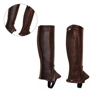 Custom Stylish and Durable Comfort Adult Horse Rider Leather Buckle Western <b>Half</b> <b>Chaps</b> - Product Image 2