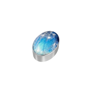 Pendentif de luxe en argent sterling 925 plaqué argent, avec pierre de lune arc-en-ciel classique, formes variées, serti dans une chaîne à maillons avec fermoir à ressort - Product Image 6