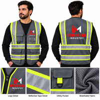Gilet de sécurité haute visibilité réfléchissant Iron Mark, unisexe, vêtements de travail en coton, certifié CE, avec poches et logo imprimé