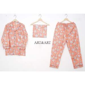 Conjunto de pijama familiar a juego para mujer, adulto, liso, suave, térmico, transpirable, de primavera, manga larga, cintura elástica personalizada para dormir - Product Image 6