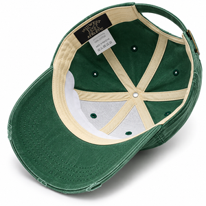 Casquette de baseball vintage de qualité supérieure, lavée, verte, avec broderie personnalisée, casquette en coton vieilli style Dad Hat - Product Image 5