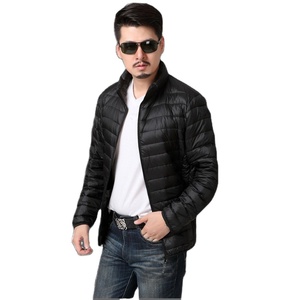 Customized Color & Size <b>Men's</b> Winter Puffer <b>Jacket</b> with Stand Collar <b>Canvas</b> Fabric Waterproof Design - Product Image 1