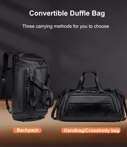 <b>Convertible</b> Duffle Bag <b>Backpack</b> Handbag Crossbody Bag Unisex Polyester Travel Bag Adjustable Strap Barrel Shape Zip Closure - Product Image 4