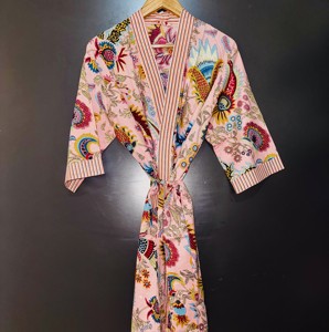 ชุดคลุมยาวคลุมเข่า คิมิโน่ วีเมน คลาสสิค ลายดอกไม้ ผ้าวาฟเฟิล เนื้อนุ่ม ผ้าฝ้าย แขนยาว ODM - Product Image 1