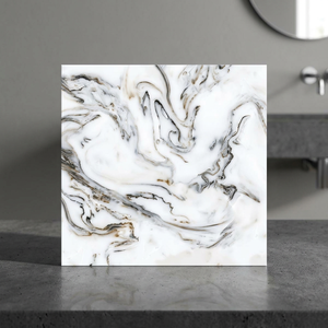 Elegantes Baldosas de Porcelana con Aspecto de Mármol Marrón Ónix, Cerámica Brillante de 8 mm, 600x600 mm, 5 Años de Garantía, Repuestos Gratuitos - Product Image 5