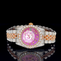 Montre unisexe de qualité supérieure en acier inoxydable de luxe avec mouvement mécanique ETA en moissanite, résistante à l'eau 3BAR, pour hommes et femmes