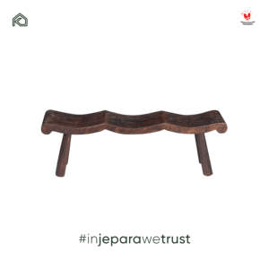Segara Premium Solid Wood Outdoor Bench Elegant Wave Top Park <b>Stool</b> Weatherproof Long Chair for <b>Garden</b> Patio Resort Jepara - Product Image 4