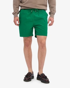 <b>Men's</b> Solid <b>Green</b> Cotton Casual Board <b>Shorts</b> with Mid Elastic Waist and Drawstring Breathable & Quick Dry - Product Image 2