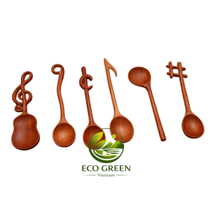Ensemble de cuillères en bois, ustensiles de cuisine en bois naturel faits à la main, outils de cuisson rustiques, outils de service, écologiques, fournitures pour la maison et les restaurants - Product Image 6