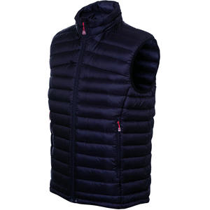 Nuevo chaleco acolchado grueso personalizado para hombre, con cuello alto, cremallera y bolsillos, para invierno, tipo plumífero negro. - Product Image 5