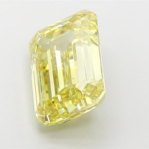 Diamant de laboratoire taille émeraude 4,3 carats, clarté VS1, couleur jaune intense fantaisie, certifié IGI, excellente taille, diamant non monté pour bijoux - Product Image 2