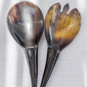 Natural Polished Eco-Friendly Animal Buffalo Horn Cutlery Set-Spoons Forks Spatulas Bulk Supply - Product Image 1
