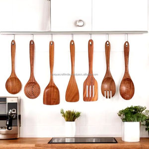 Spatule-cuillère en bois de manguier de 20 ml, design moderne, écologique, poli miroir, artisanat unique, décoration de cuisine et de maison, Inde - Product Image 5