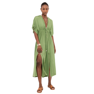 Vestido largo maxi con estampado floral para mujer, estilo línea A, atuendo de verano - Product Image 3