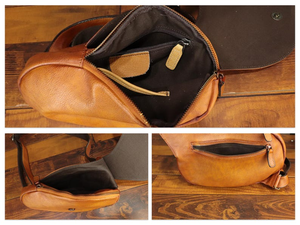 Genuine Leather <b>Sling</b> <b>Bag</b> for Women Vintage Handmade Over Shoulder Crossbody <b>Bag</b> Chest Purse Multi Pocket Stylish Chest <b>Bag</b> - Product Image 5