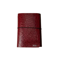 Couverture de carnet personnalisée en cuir gaufré crocodile rouge, monogramme sur mesure, format A6, rechargeable, cadeau d'écriture, Al Amir