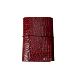 Personalized <b>Red</b> Crocodile Embossed Leather Hardcover Journal Cover Custom Monogram A6 Refillable Diary Writing Gift Al Amir - Product Image 1
