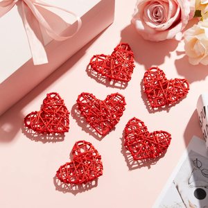 Valentine wedding <b>accessories</b> for gift table decoration eco friendly rattan heart various colors - Product Image 1