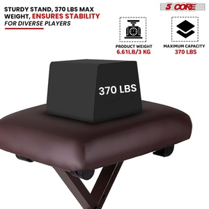 Adjustable Foldable Metal <b>Keyboard</b> <b>Stand</b> <b>with</b> Padded Piano Bench Combo 5-Core Musician Chair Set - Product Image 5