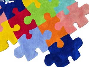 พรมปูพื้นลายดอกไม้ชั้นสูงทันสมัยพรมขนสัตว์นุ่มสำหรับห้องนั่งเล่นเด็กทำด้วยมือพรมเช็ดเท้าผ้าฝ้าย - Product Image 2