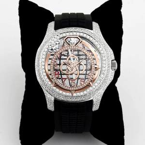 Luxury <b>Automatic</b> Moissanite Diamond Watch Men Full VVS Stone Stainless Steel Watch - Product Image 3