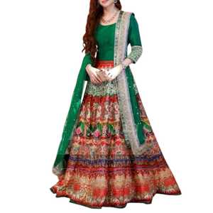 Conjuntos Tradicionales Indios y Pakistaníes, Lehenga de Diseño Pakistaní para Bodas, Lehenga Choli Bordada con Pedrería - Product Image 1