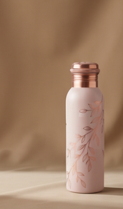 Botella de Agua de Cobre Esmaltado Hecha a Mano al por Mayor, con Arte Botánico, Ayurvédica, Antiderrames, Ecológica, para Gimnasio y Oficina, OEM - Product Image 5