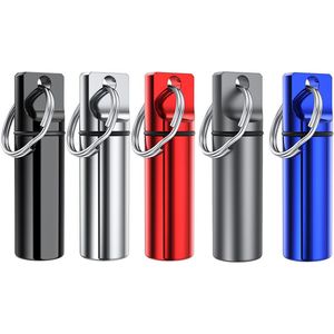 Portapillole Portatile da 5 Pezzi, Mini Contenitore Impermeabile in Lega di Alluminio con Portachiavi, Organizer per Pillole da Borsa per Chi è Sempre in Movimento - Product Image 1