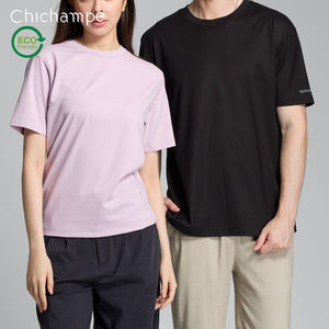 Camiseta unisex de algodón de bambú sostenible de 240gsm personalizable 2024 propiedades de refrigeración y Anti-UV informales inteligentes de moda" - Product Image 1