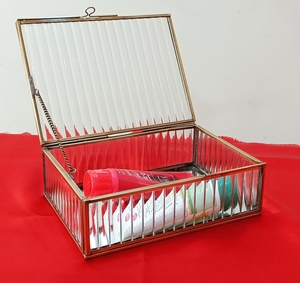Hexagon Mirrored Glass <b>Storage</b> <b>Tray</b> with Gold Plated Frame Modern Luxury Design for Table Top Organization and Decor - Product Image 6