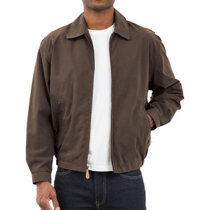 Blouson bomber marron pour homme, fermeture éclair, col montant, coupe classique, vêtement d'automne - Product Image 1